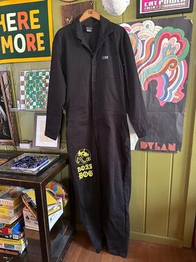 Boss Dog Art Dept Tiger Graphic Coveralls Jumpsuit XL Black Streetwear